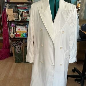 ASOS white pleather trench coat size small. NWTO